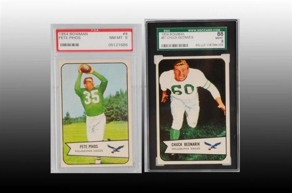 LOT OF 13: 1954 BOWMAN FOOTBALL CARDS.            