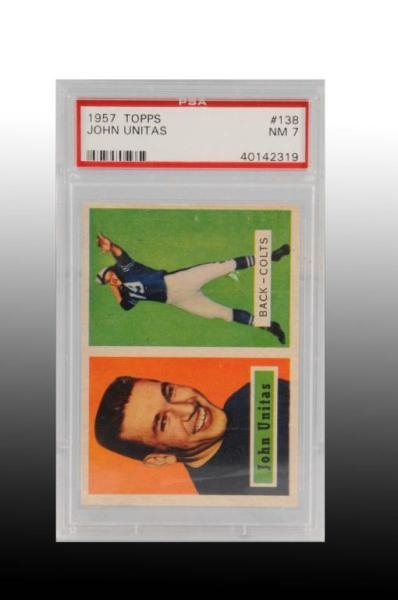1957 TOPPS JOHNNY UNITAS ROOKIE FOOTBALL CARD.    
