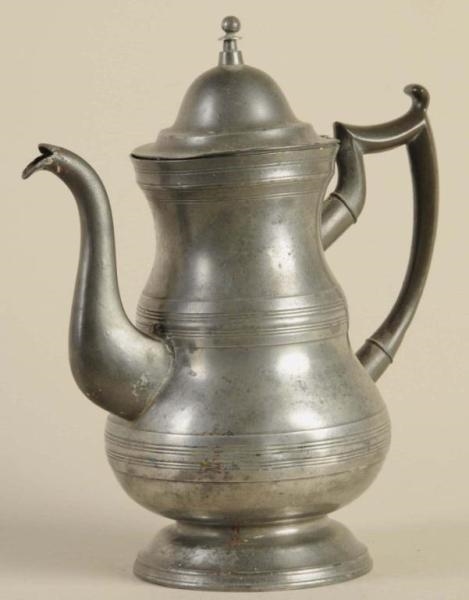 NEW YORK PEWTER DOME-LID COFFEE POT.              