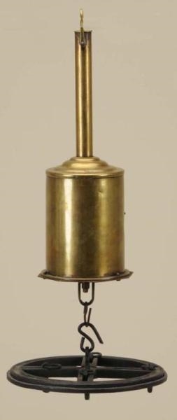 TWO-PIECE BRASS BOTTLE JACK WITH IRON CROWN.      