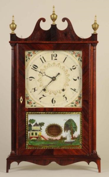 CONNECTICUT PILLAR & SCROLL CLOCK BY TERRY & SONS.