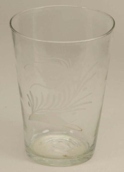 STIEGEL-TYPE HAND-BLOWN, COLORLESS FLIP GLASS.    