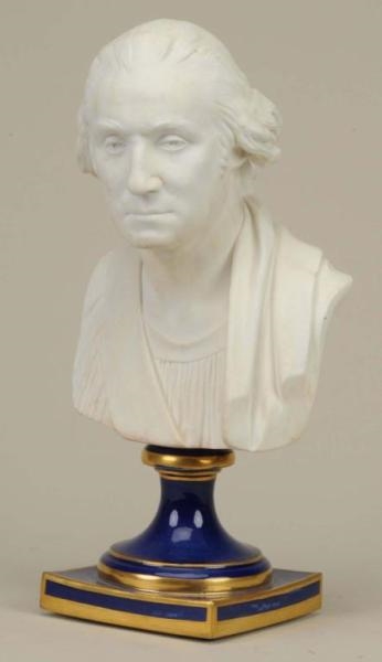 BISQUE BUST OF WASHINGTON ON A SEVRES BASE.       