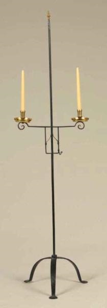 REPRODUCTION IRON CANDLESTAND WITH EARLY SNUFFER. 