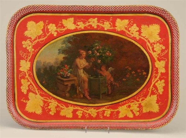 FRENCH PAINTED TOLE TRAY.                         