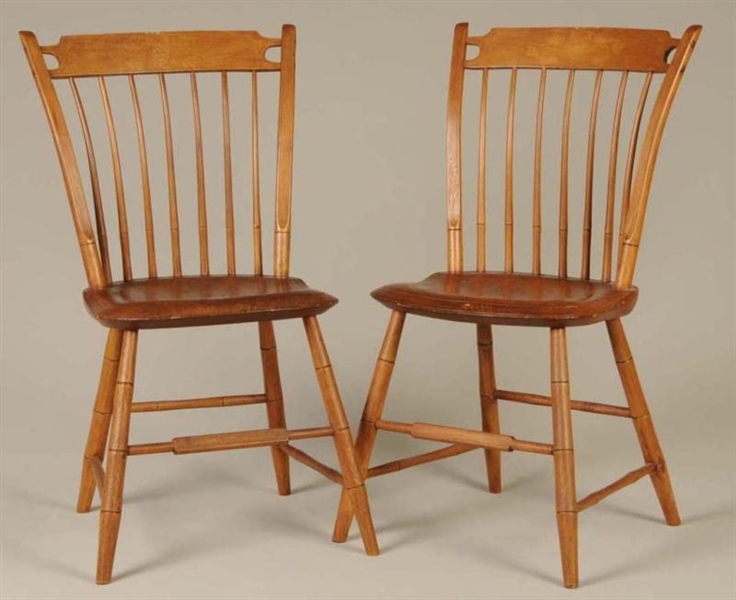 LOT OF 2: WINDSOR BAMBOO-TURNED RODBACK CHAIRS.   