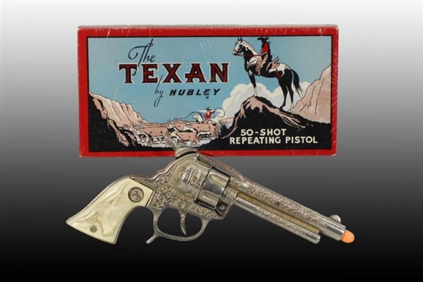 LOT OF 2: HUBLEY DIECAST TEXAS TOY CAP GUNS.      