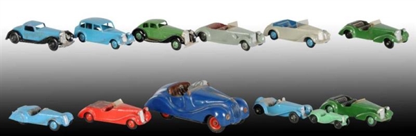 LOT OF 12: DINKY & SCHUCO CAR TOYS.               