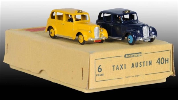 LOT OF 2: DINKY TOYS DIE-CAST AUSTIN TAXIS IN OB  