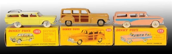 LOT OF 3: DINKY TOYS DIE-CAST STATION WAGONS IN OB