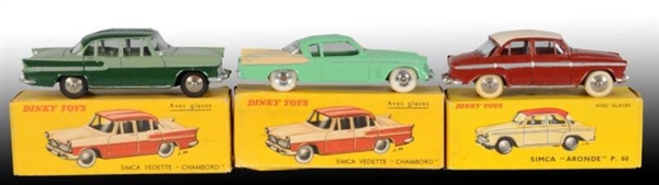 LOT OF 3: DINKY TOYS DIE-CAST SIMCA AUTOS IN OB   