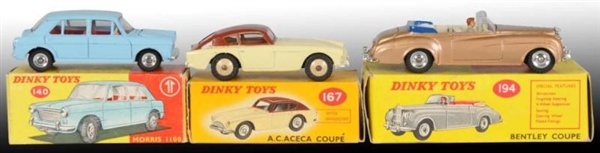 LOT OF 3: DINKY TOYS DIE-CAST AUTOS IN OB         