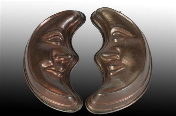 LOT OF 2: COPPER MAN ON THE MOON CAKE MOLDS.      