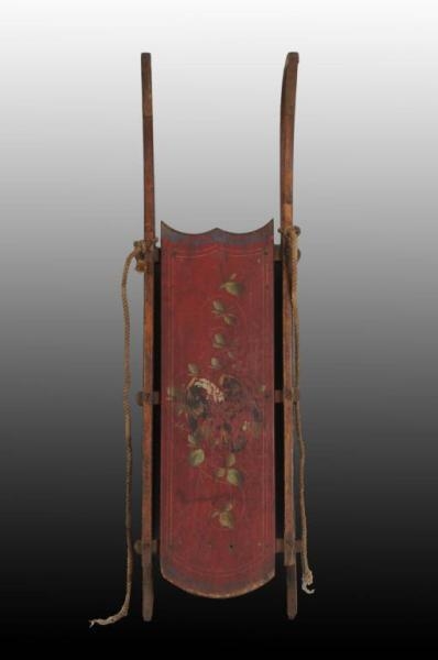 WOODEN EARLY PAINTED CHILDS SLED.                