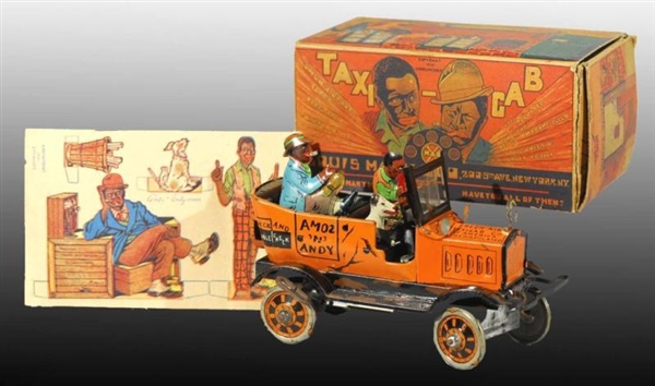 TIN MARX AMOS N ANDY TAXI WIND-UP TOY IN O/B     