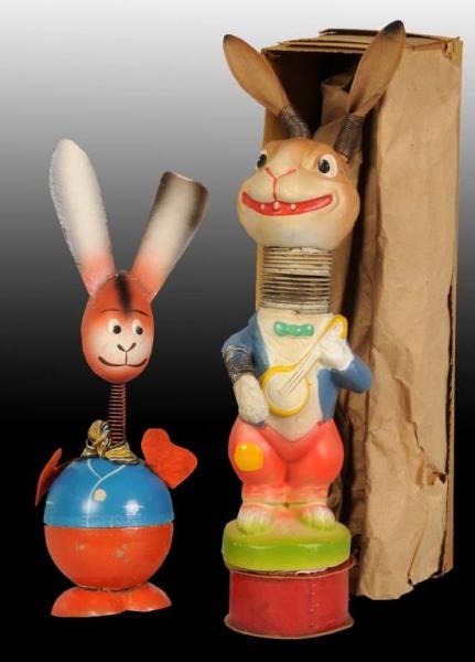 LOT OF 2: GERMAN RABBIT CANDY CONTAINERS.         