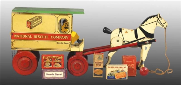 NATIONAL BISCUIT COMPANY HORSE-DRAWN WAGON TOY.   