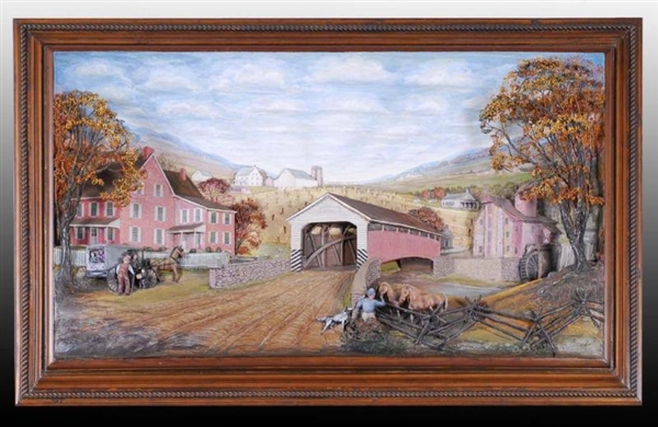 ABNER ZOOK AMISH ART 3-D PAINTING AND SCULPTURE.  