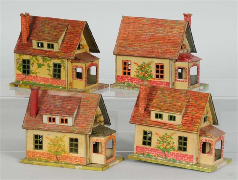 LOT OF 4: LIONEL ACCESSORY LITHO 184 BUNGALOWS.   