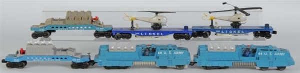 LOT OF 6: LIONEL O-GAUGE MILITARY CARS & ENGINES. 