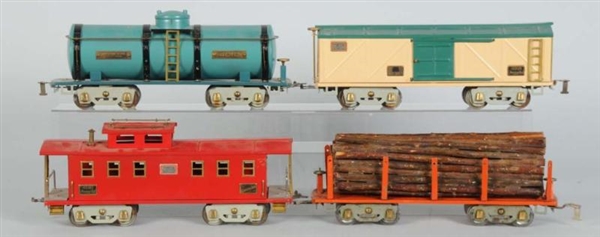 LOT OF 4: AMERICAN FLYER RESTORED FREIGHT CARS.   