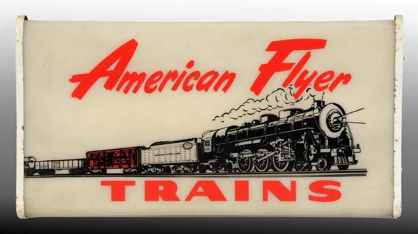 AMERICAN FLYER LIGHTED TRAIN SIGN.                