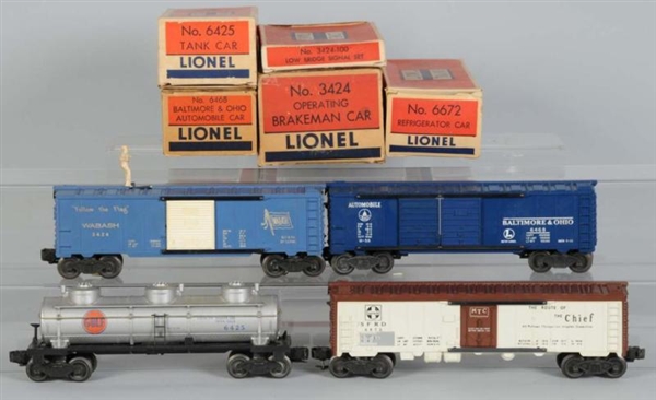 LOT OF 4: LIONEL O-GAUGE ROLLING STOCK LOT IN OB  