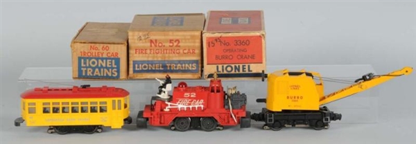 LOT OF 3: LIONEL MOTORIZED UNITS IN OB            