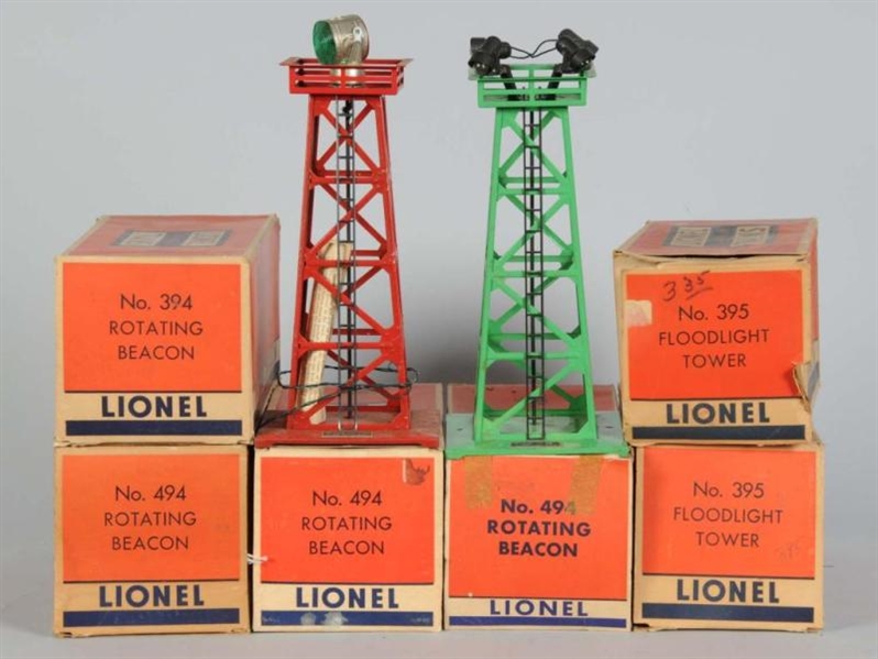 LOT OF 6: LIONEL BEACONS & TOWERS IN OB           
