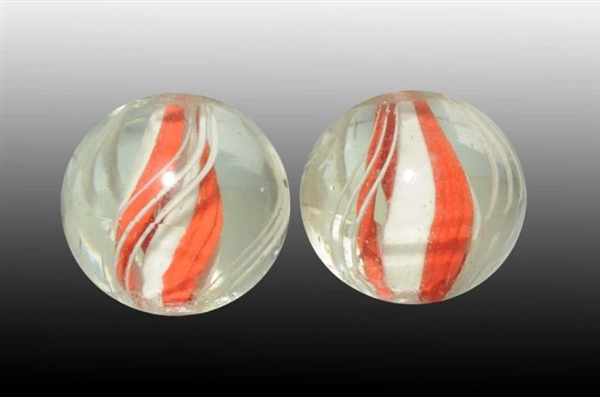 LOT OF 2: DIVIDED RIBBON CORE MARBLES.            