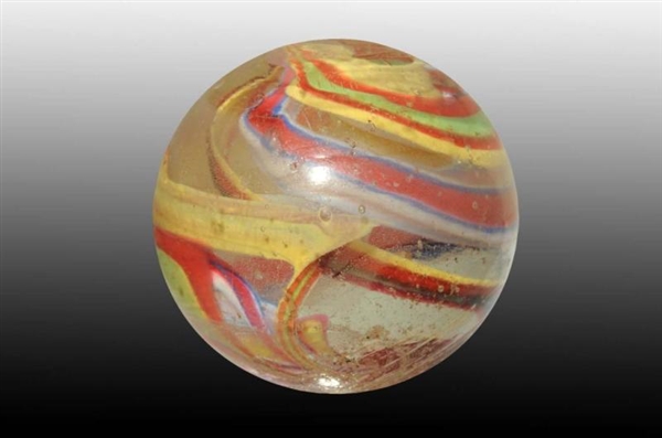 RARE NAKED LEFT TWIST RIBBON FACETED MARBLE.      