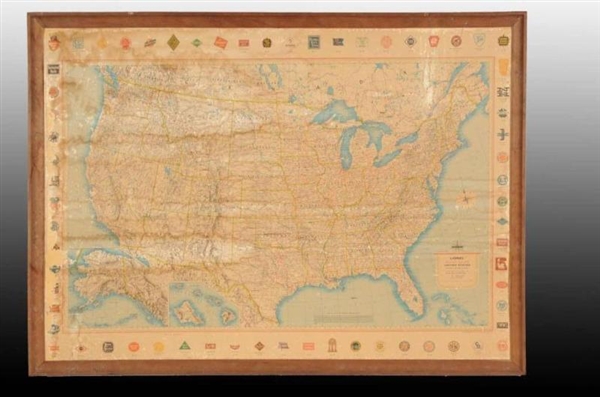 LIONEL RAILROAD MAP OF UNITED STATES.             