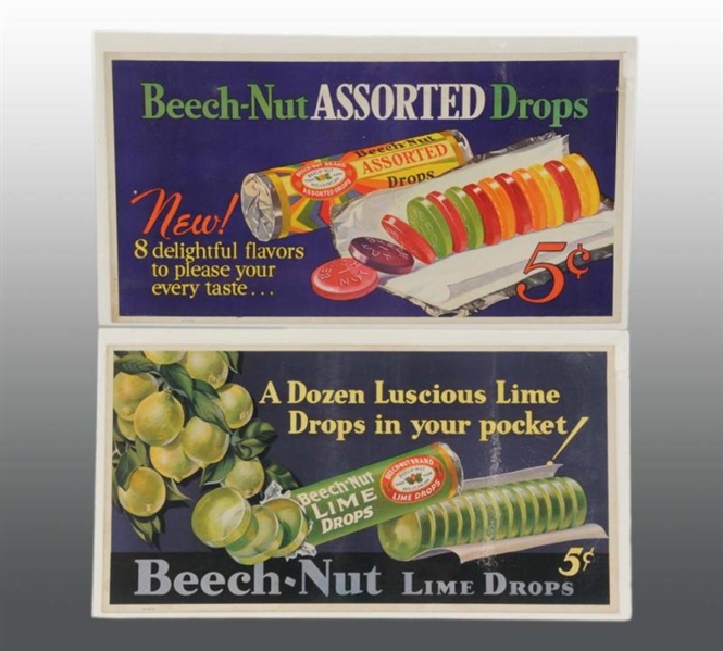 LOT OF 2: BEECH-NUT DROPS TROLLEY SIGNS.          