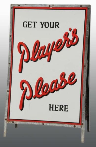 PORCELAIN PLAYERS CIGARETTES 2-SIDED SIGN.       