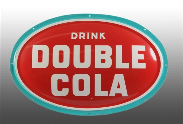 EMBOSSED TIN DOUBLE COLA SIGN.                    