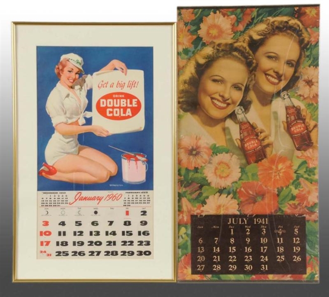 LOT OF 2: DOUBLE COLA CALENDARS.                  