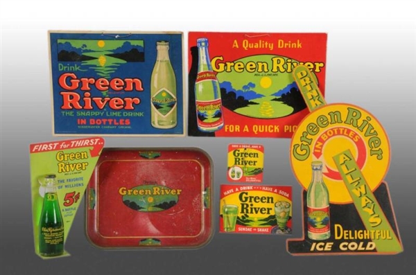 LOT OF 7: ASSORTED GREEN RIVER ITEMS & PIECES.    