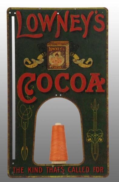 TIN LOWNEYS COCOA 2-SIDED STRING HOLDER.         