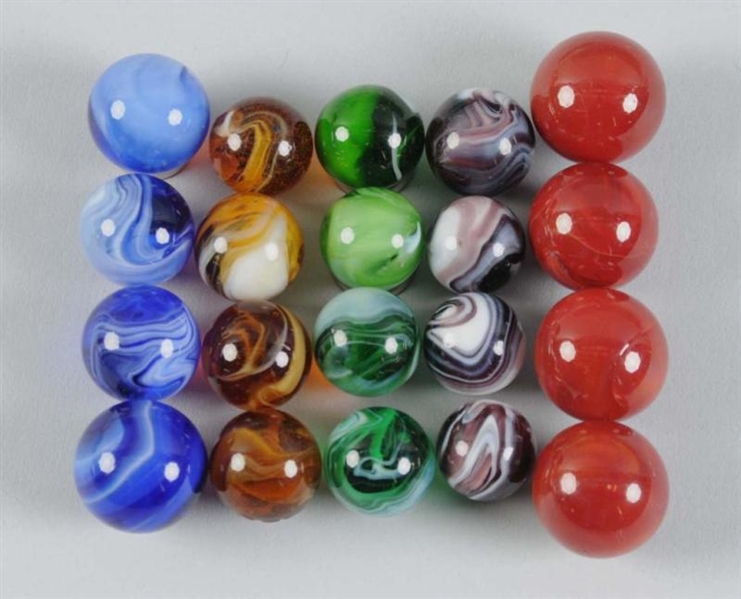 ASSORTMENT OF MACHINE-MADE MARBLES.               