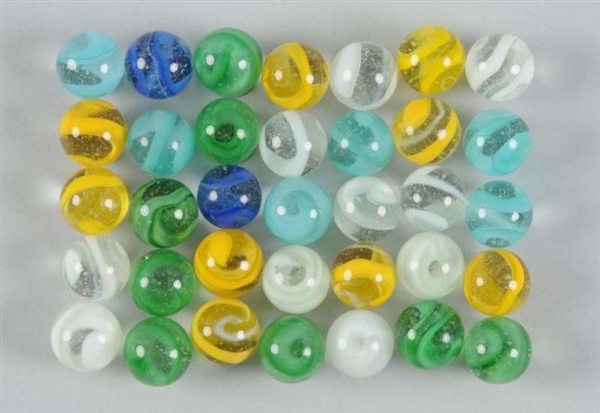 ASSORTMENT OF MACHINE-MADE CYCLONE MARBLES.       