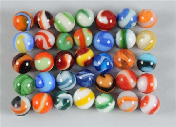 ASSORTMENT OF MACHINE-MADE MARBLES.               