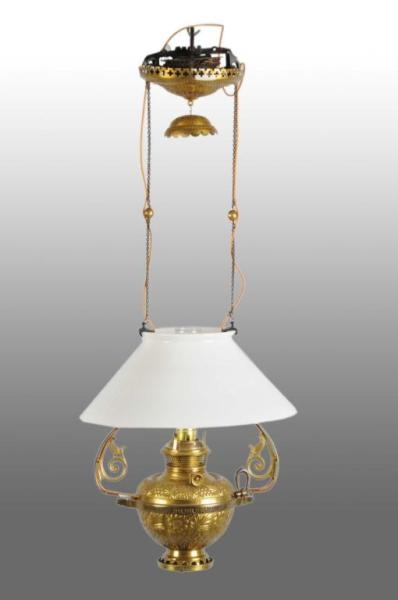 VICTORIAN HANGING PARLOR LAMP.                    
