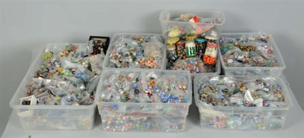 MASSIVE COLLECTION OF MARBLES WITH 1 TIN GAME.    