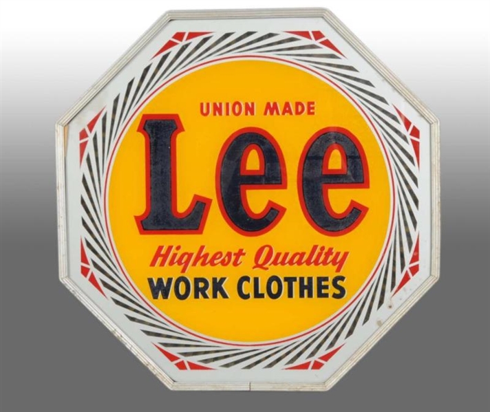 NEON LEE WORK CLOTHES OCTAGONAL LIGHT-UP SIGN.    