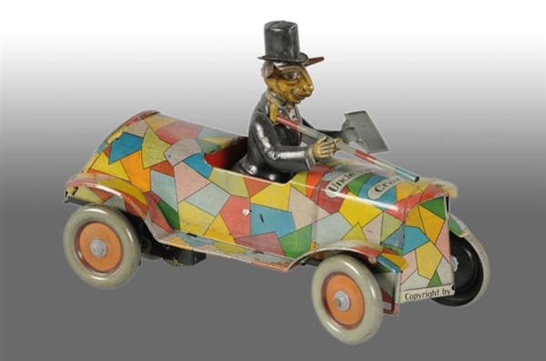 TIN LITHO UNCLE WIGGILY AUTOMOBILE WIND-UP TOY.   