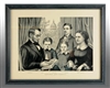 PAPER LITHO OF ABRAHAM LINCOLN & FAMILY.          