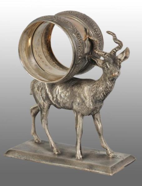 TALL DEER WITH ANTLERS FIGURAL NAPKIN RING.       