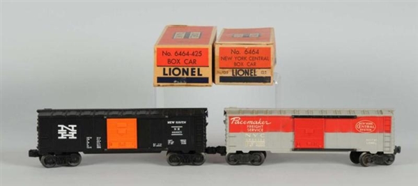 PAIR OF LIONEL NO. 6464 O-GAUGE BOXCARS.          