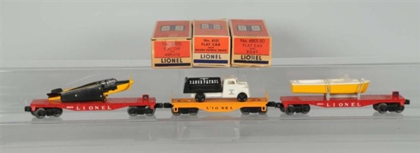 LOT OF 3: LIONEL O-GAUGE FREIGHT CARS.            