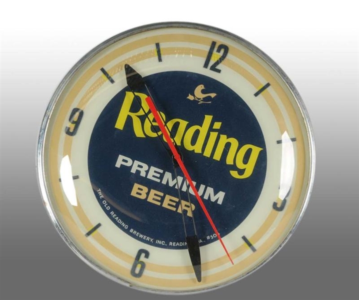 ELECTRIC READING BEER PAM LIGHT-UP CLOCK.         